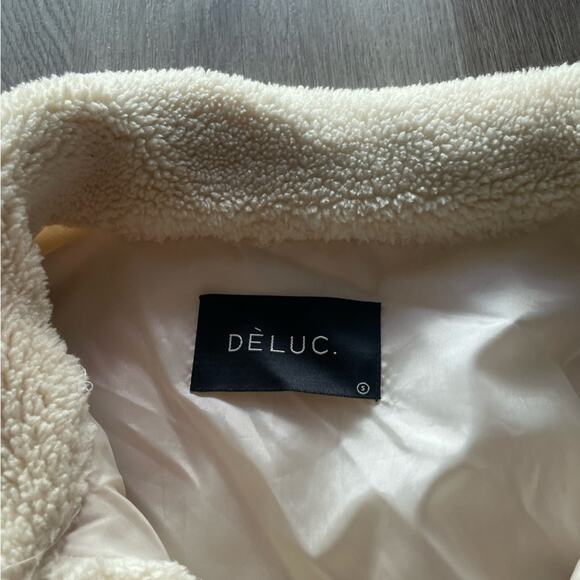 deluc motorhead ivory off white cozy sherpa knit combo shacket jacket coat small - Picture 6 of 8